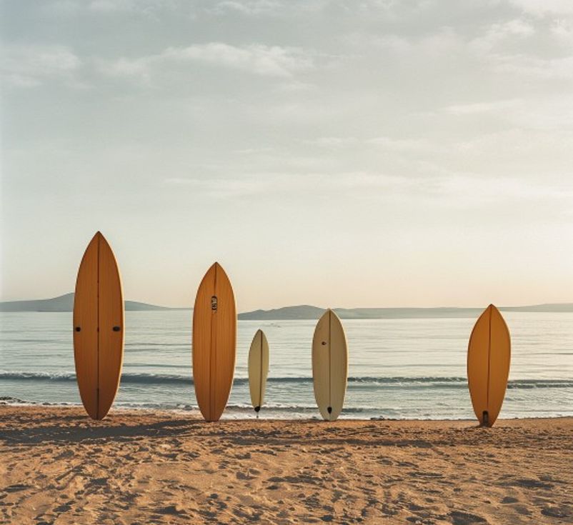 Stand-Up-Paddle-Boards an einem griechischen Sandstrand